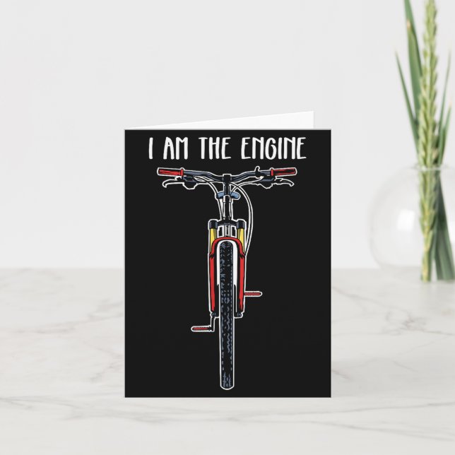 Tarjeta Funny Bicycle I Am The Engine  (Anverso)