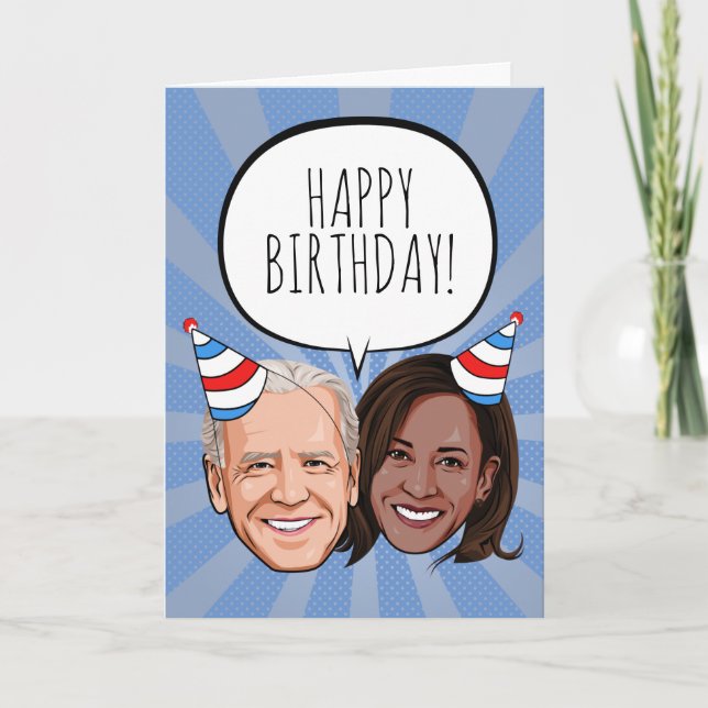Tarjeta Funny Biden Harris Cumpleaños (Anverso)