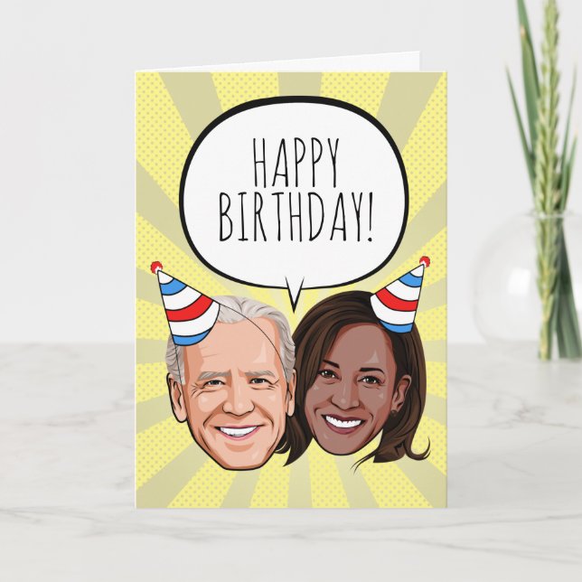 Tarjeta Funny Biden Harris Cumpleaños (Anverso)