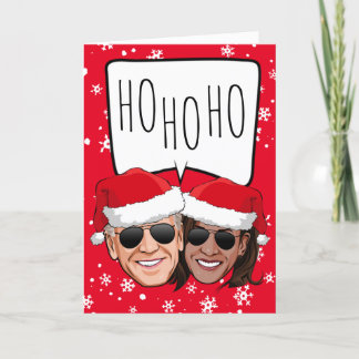 Tarjeta Funny Biden Harris Navidades: Ho Ho HO