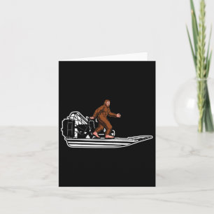 Tarjeta Funny Bigfoot Airboat Swamp Bote Air Boat Sasquatc