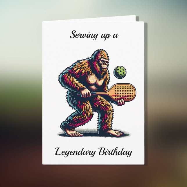 Tarjeta Funny Bigfoot Pickleball Cumpleaños (Subido por el creador)