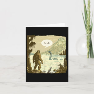 Tarjeta Funny Bigfoot Sasquatch Loch Ness Monster Introver