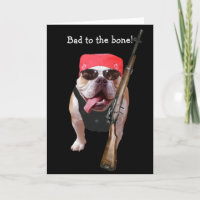 Funny Biker/Bulldog no conformista Cumpleaños