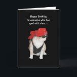 Tarjeta Funny Biker Cat Birthday<br><div class="desc">Un gato grande y gracioso con una bandana roja,  chaleco de cuero negro y gafas de sol. Se puede personalizar todo el texto.</div>