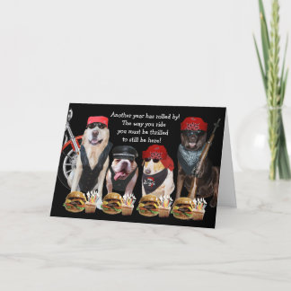 Tarjeta Funny Biker Dogs Birthday Card