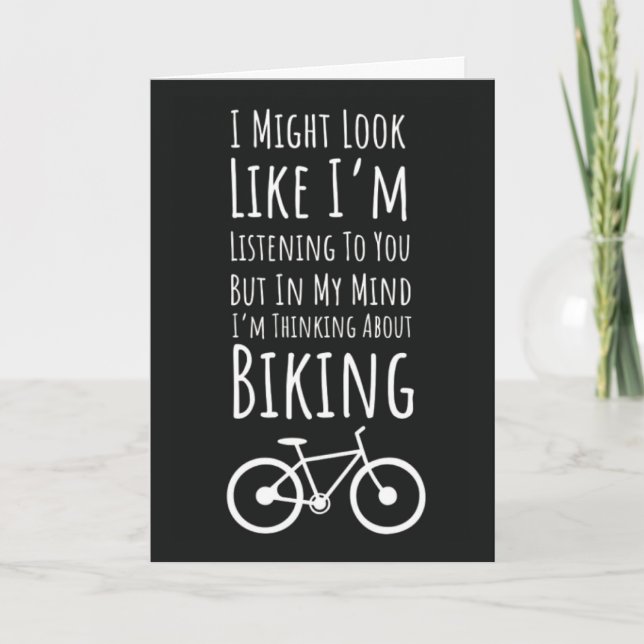 Tarjeta Funny Biking Cards Cyclist Biker Bicycle Cycling (Anverso)