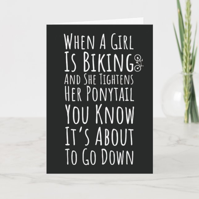 Tarjeta Funny Biking Cards For Her Teen Girls Women Biker (Anverso)