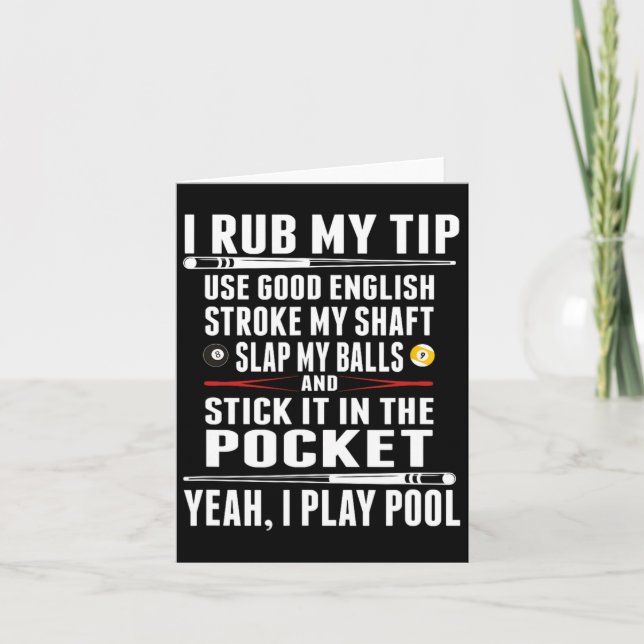 Tarjeta Funny Billiard I Rub My Tip (Anverso)