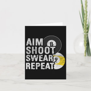 Tarjeta Funny Billiards Aim Shoot Swear