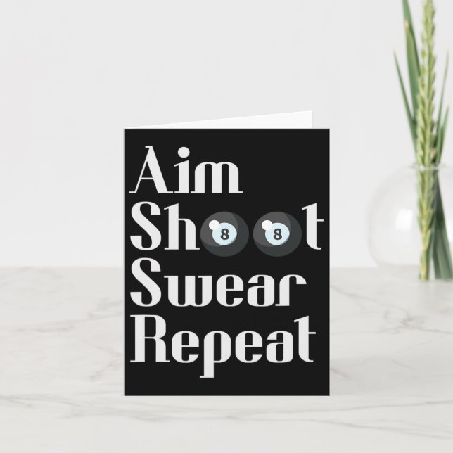 Tarjeta Funny Billiards Jugador De Piscina De 8 Baloncesto (Anverso)