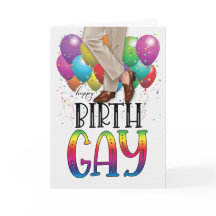 Funny Birth GAY Mens Legs Rainbow Birthday
