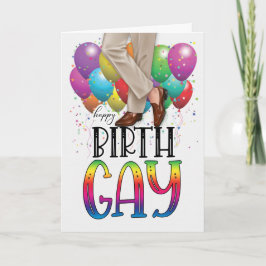 Tarjeta Funny Birth GAY Mens Legs Rainbow Birthday