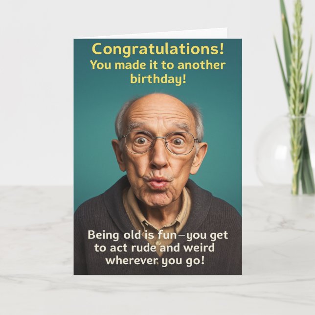 Tarjeta Funny Birthday Card Old Age (Anverso)