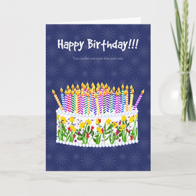 Tarjeta Funny Birthday Card | Too Many Candles (Anverso)