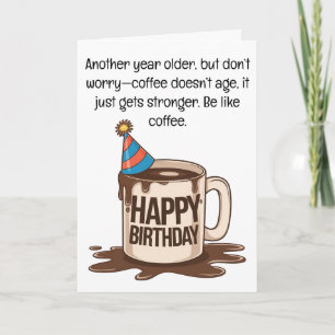 Tarjeta Funny Birthday Coffee Cup Card: Hermosos deseos