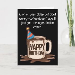 Tarjeta Funny Birthday Coffee Cup Card: Hermosos deseos