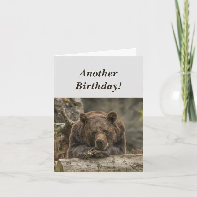 Tarjeta Funny Birthday it's Grizzly Bear Humor (Anverso)