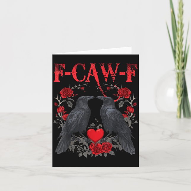 Tarjeta Funny Black Bird F-caw-f Anti Valentines Day Singl (Anverso)