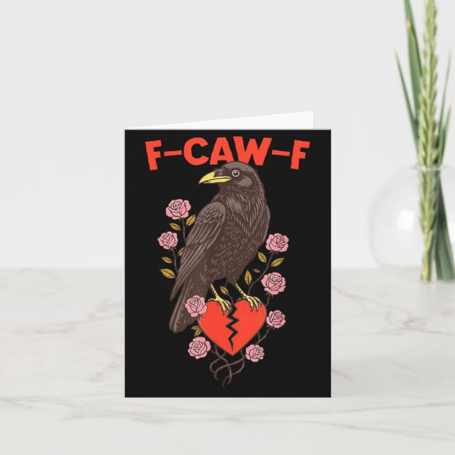 Tarjeta Funny Black Bird F-caw-f Anti Valentines Day Singl (Anverso)