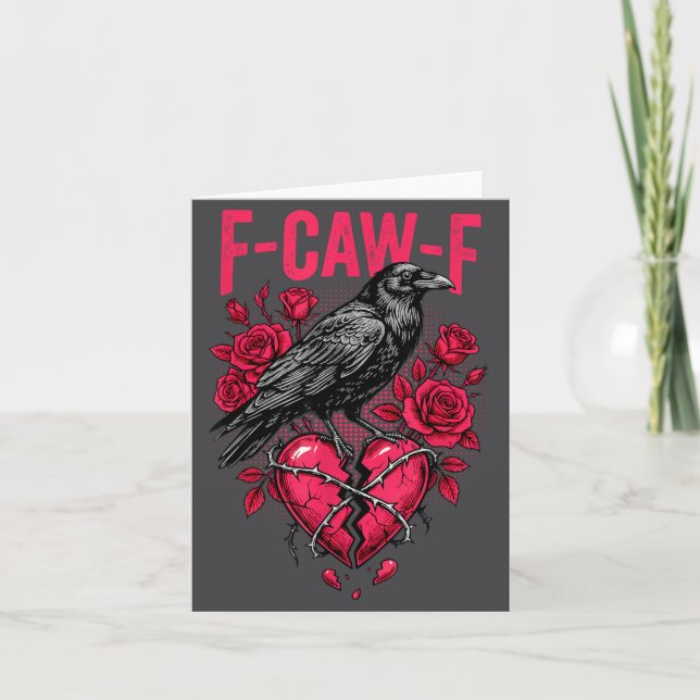 Tarjeta Funny Black Bird F-caw-f Anti Valentines Day Singl (Anverso)