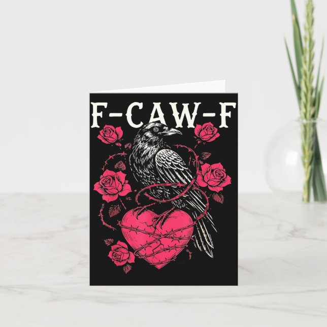 Tarjeta Funny Black Bird F-caw-f Anti Valentines Day Singl (Anverso)