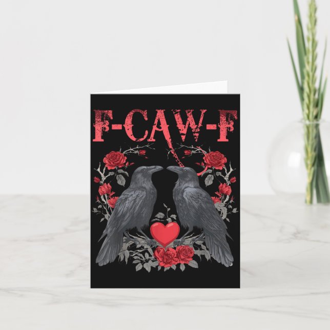 Tarjeta Funny Black Bird F-caw-f Anti Valentines Day Singl (Anverso)