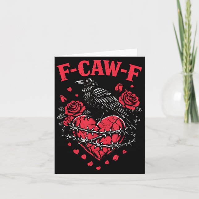 Tarjeta Funny Black Bird F-caw-f Anti Valentines Day Singl (Anverso)