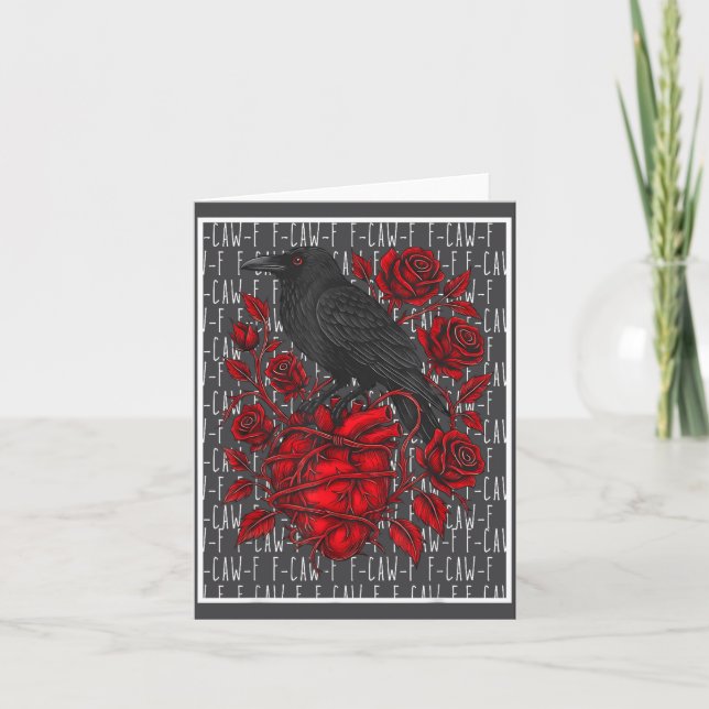 Tarjeta Funny Black Bird F-caw-f Anti Valentines Day Singl (Anverso)