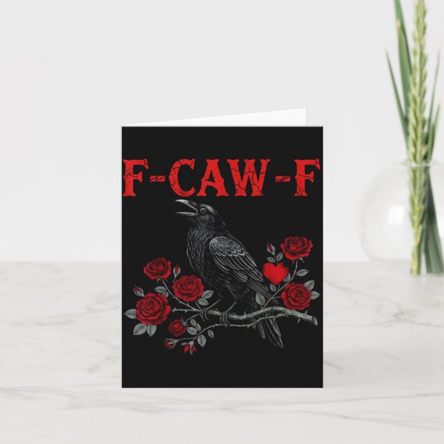 Tarjeta Funny Black Bird F-caw-f Anti Valentines Day Singl (Anverso)
