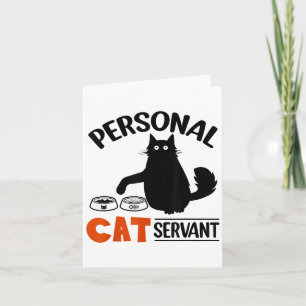 Tarjeta Funny Black Cat Personal Cat Servant Para Hombres