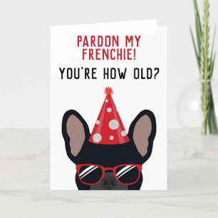 Tarjeta Funny Black French Bulldog Birthday
