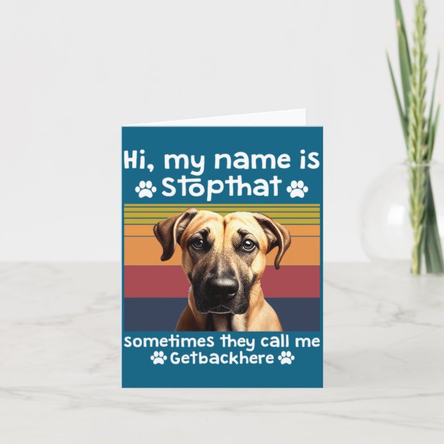 Tarjeta Funny Black Mouth Cur Dog Saying  (Anverso)