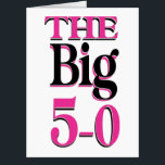Tarjeta Funny Black Pink Cincuenta Años<br><div class="desc">Enfrentémoslo a los cincuenta años no es algo que querías que sucediera tan pronto. Celebra el Gran cumpleaños 50 con algo de diversión y risas. Diseño elegante rosa y negro para celebrar los cincuenta años. Grandes tarjetas para que los grupos de personas firmen. Maravilloso para el cargo, fiestas y organizaciones....</div>