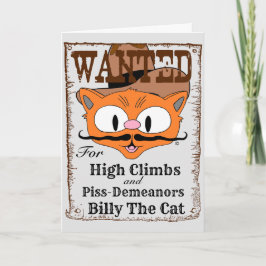 Tarjeta Funny Blank Inside Card Outlaw Cowboy Cat