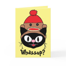 Funny Blank Inside Personalizado Cat con Gorra de