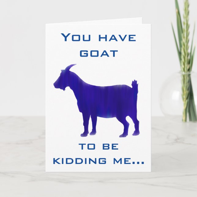 Tarjeta Funny Blue Goat Happy Birday Card (Anverso)