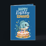 Tarjeta Funny Blue & Yellow Boyfriend Fishing Cumpleaños<br><div class="desc">Un diseño lúdico con un pescado y un mensaje de cumpleaños alegre y divertido,  perfecto para sonreír a cualquier aficionado a la pesca.</div>