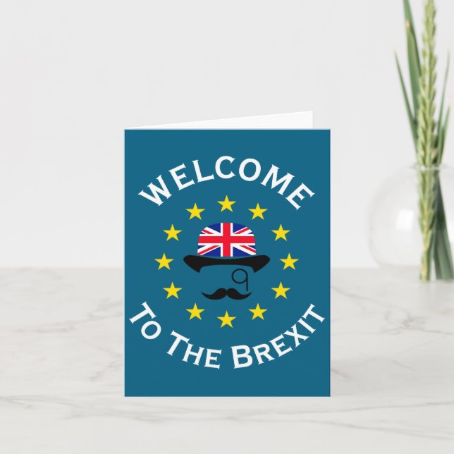 Tarjeta Funny Blue Yellow European Union Welcome To Brexit (Anverso)