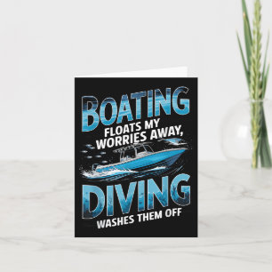 Tarjeta Funny Boating Flota Mis Preocupaciones Para Sumerg