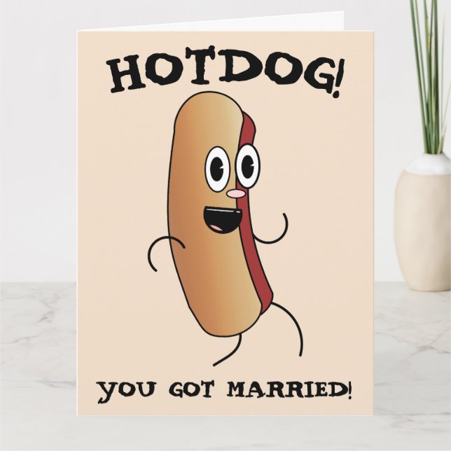 TARJETA FUNNY BODA HOTDOG FELICITACIONES GRACIAS A LA TARJ (Anverso)