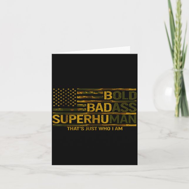 Tarjeta Funny Bold Bad Superhuman Fathers Day Gag Gift Gra (Anverso)