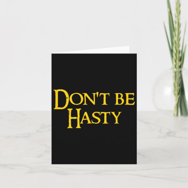 Tarjeta Funny Book - Don't Be Hasty  (Anverso)