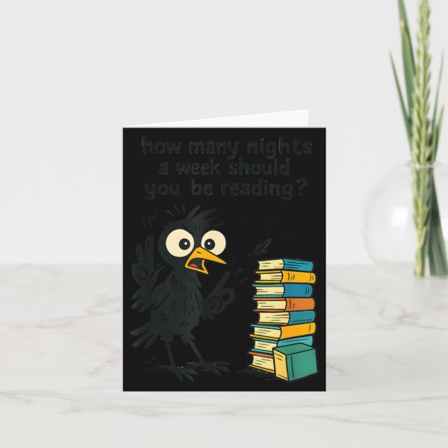 Tarjeta Funny Bookworm 6 7 Meme Design _ Reading Nights Hu (Anverso)