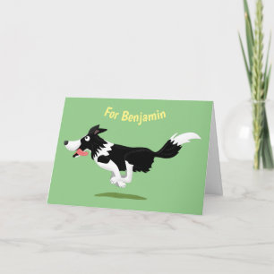 Tarjeta Funny Border Collie perro corriendo personalizado
