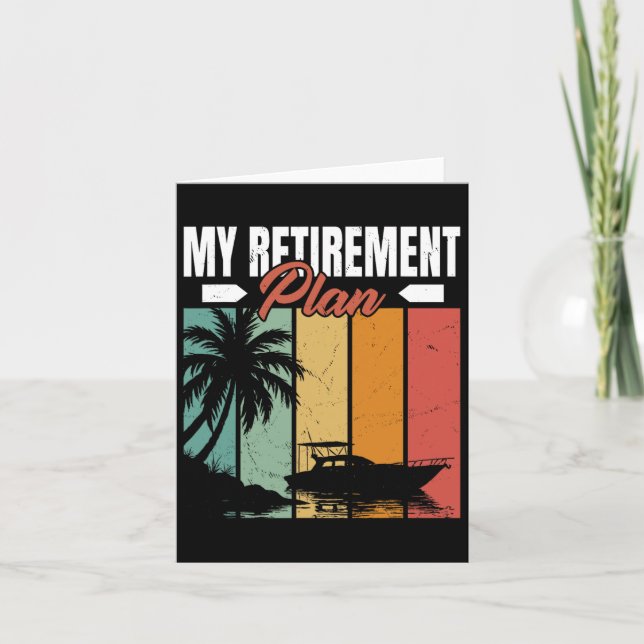 Tarjeta Funny Bote Retirement Sailor Sailing Sailboat B (Anverso)