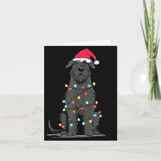 Tarjeta Funny Bouvier Des Flandres Christmas Graphics Dog  (Anverso)