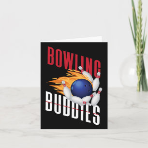 Tarjeta Funny Bowling Besties amigos boliche Buddies