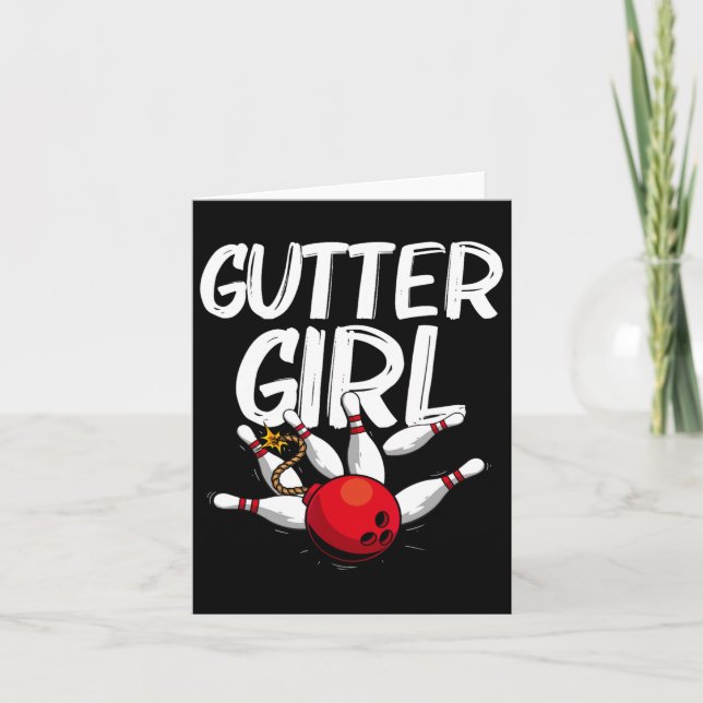 Tarjeta Funny Bowling Design Para Chicas Mujeres Bowler Bo (Anverso)