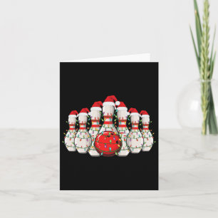 Tarjeta Funny Bowling Navidades ilumina Xmas Bowling Lover